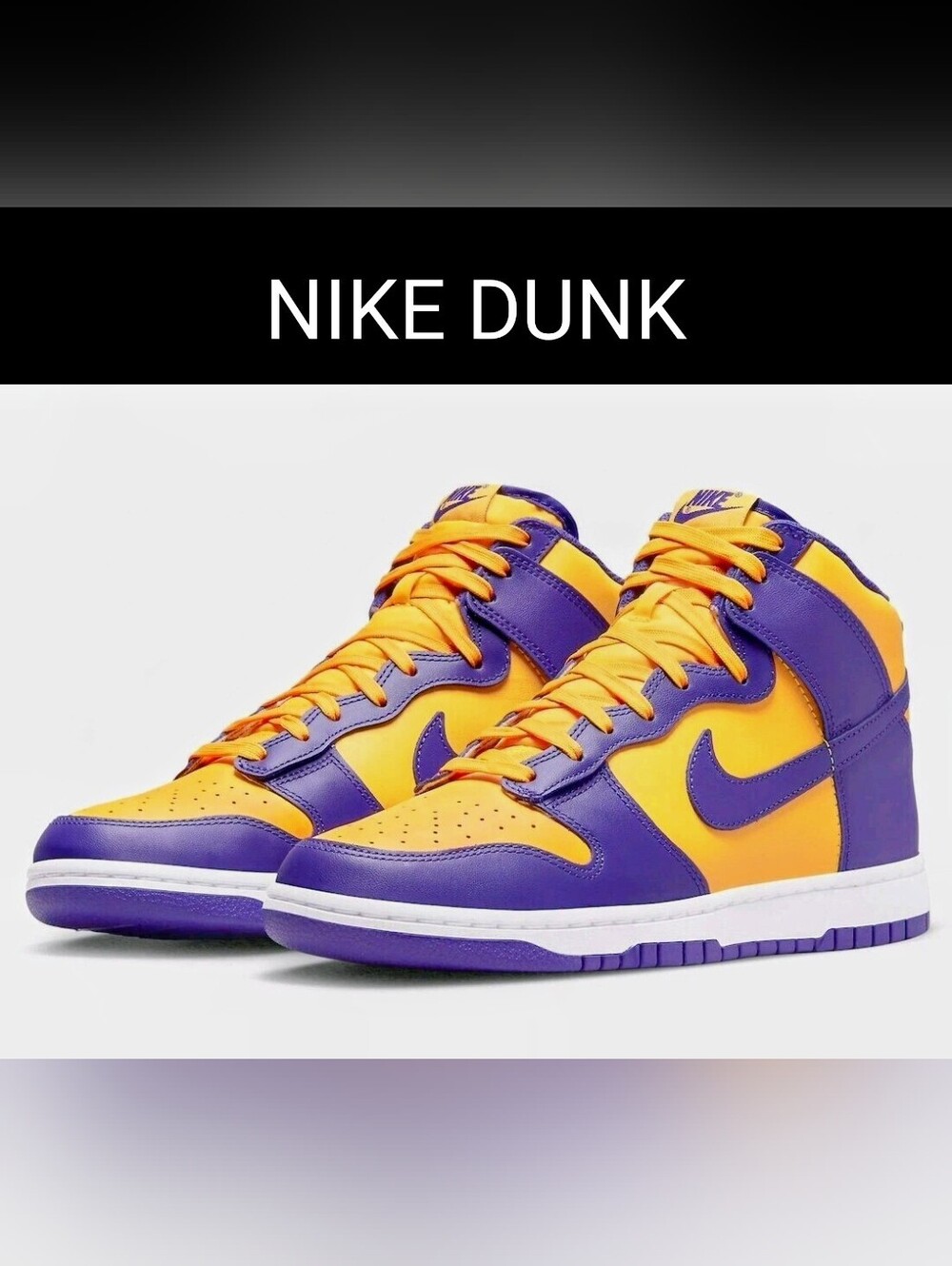Nike DUNK (Lakers Purple and Gold) High-Top Retro Sneakers Men's 11